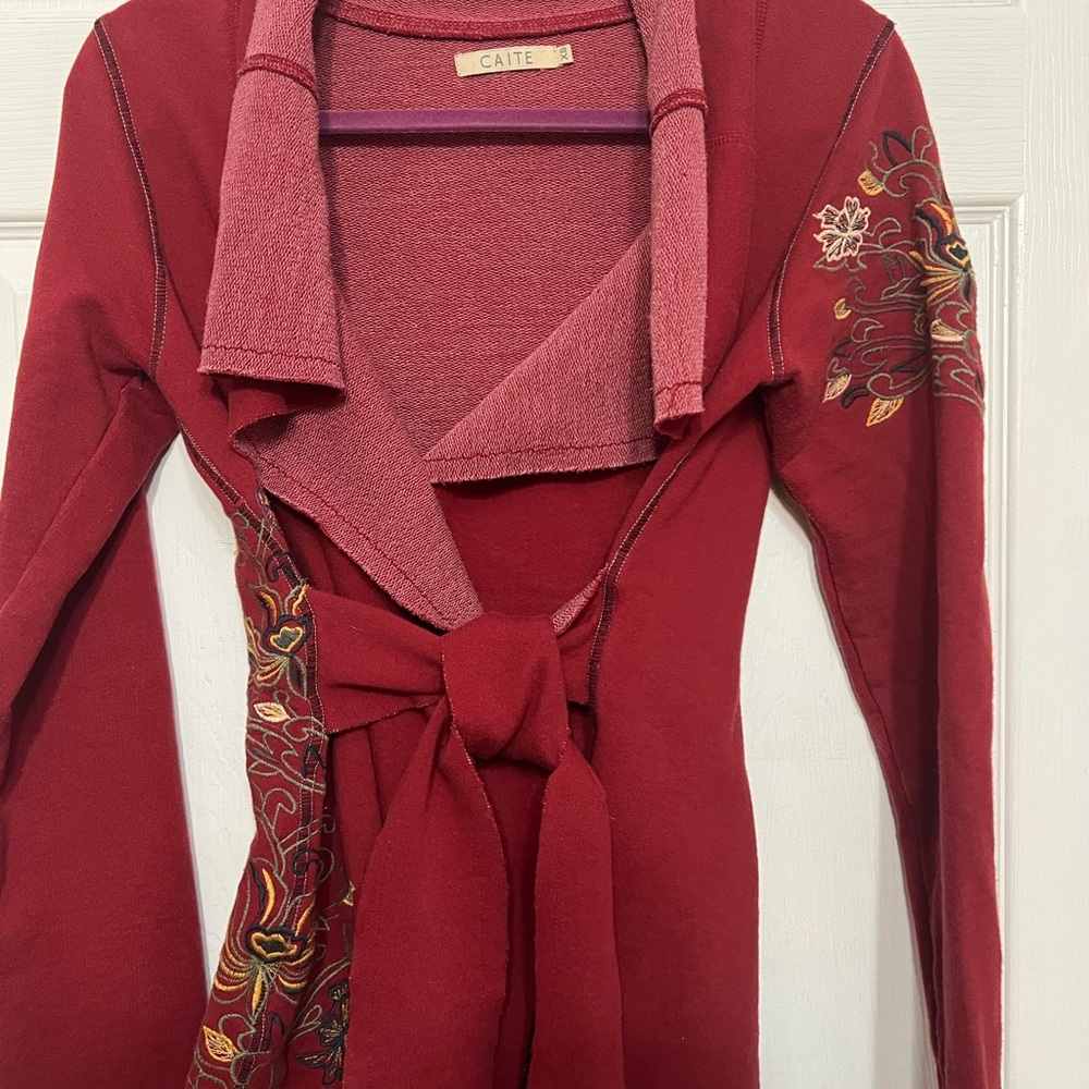 Caite embroidered jacket with belt